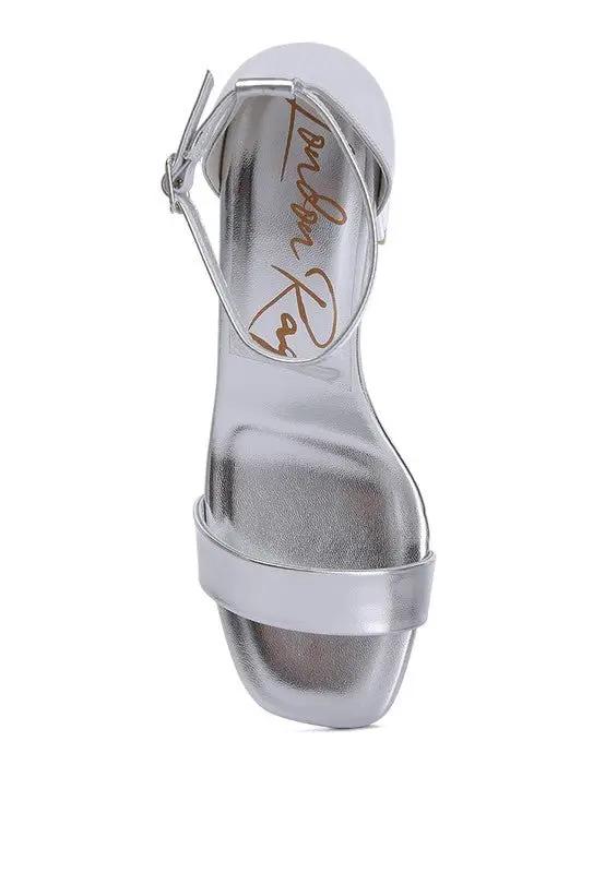 Makena Metallic Block Heel Sandals for Elegant Occasions - Love Salve